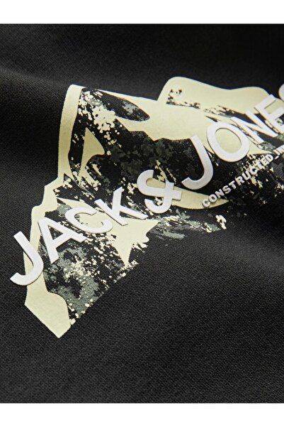 Jack & Jones JCOMOUNTAIN ЛОГО СУИТШЪР С ОБЛА ЯКЪТ Черен