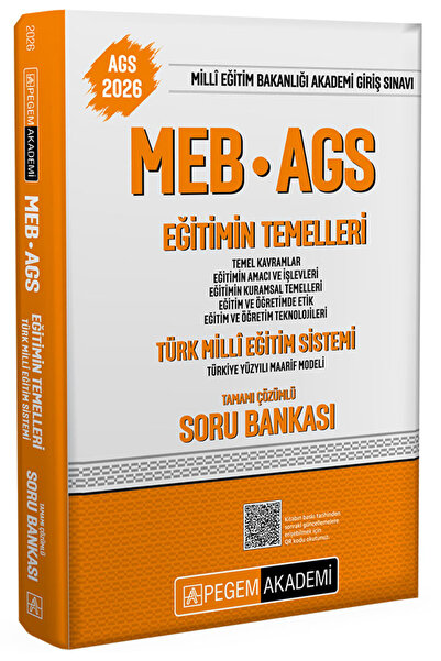 Pegem Akademi Yayıncılık Pegem 2026 MEB-AGS Eğitimin Temelleri ve Türk Milli Eğitim Sistemi Soru Bankası Çözümlü Pegem Akadem