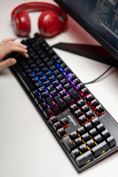 Sarepo MJ-93P Siyah Rgb Blue Switch Mekanik Gaming Oyuncu Klavye Türkçe Q