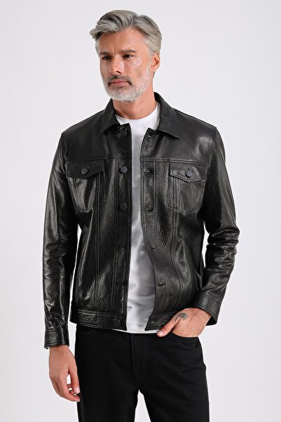 MQ Leather Maroquin Leather Enzo Erkek Hakiki Deri Ceket