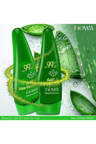Fiowa جل الصبار 130 مل 99% نقي - جل تجميل للبشرة والشعر