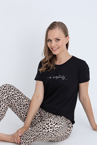 STELLAPİNK Kadın Likralı Pijama Takımı