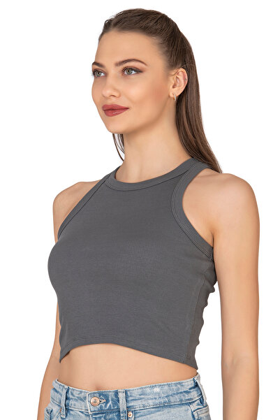 ÖZKAN underwear Camisole Ribbed Halter Neck, Elastic and Wise Crop Tank Top Bustier Positive