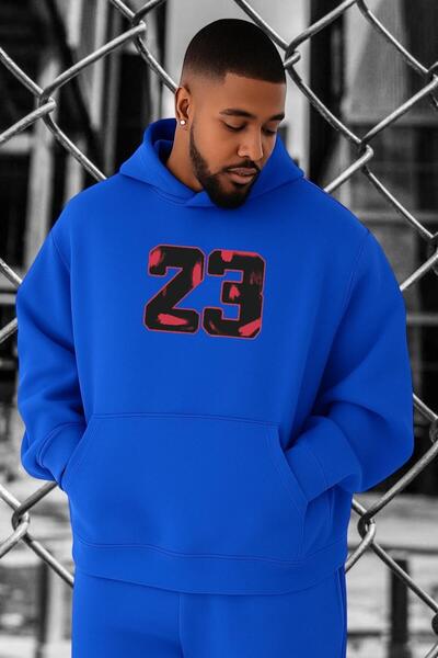 DM DOLCE MORE سويت شيرت مقاس كبير مطبوع عليه 23