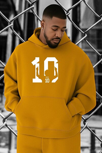 DM DOLCE MORE سويت شيرت مقاس كبير مطبوع عليه رقم 10