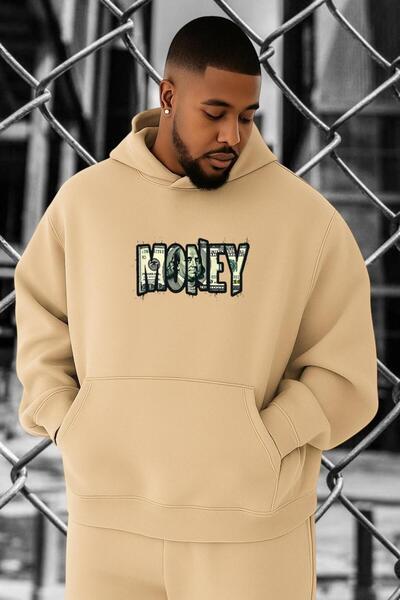 E-ROMA Hanorac supradimensionat cu imprimeu de bani