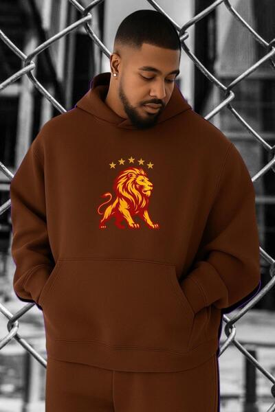 DM DOLCE MORE Hanorac supradimensionat cu imprimeu de leu