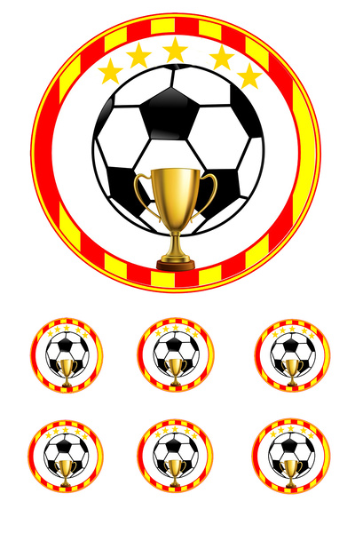 Pasta9 Yenilebilir Pasta Resmi Futbol Modeli 6-8-10 Kişilik Pastaya Uygun 16 Cm