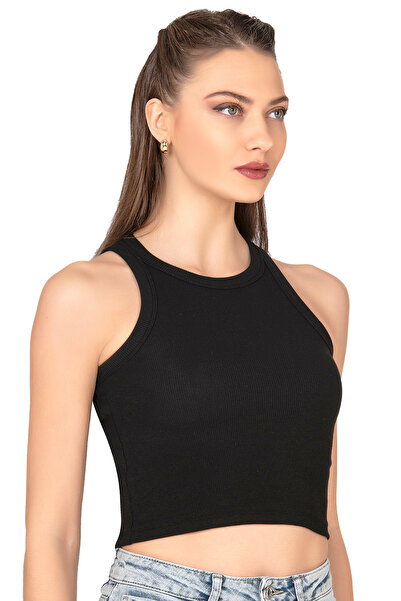 ÖZKAN underwear Camisole Ribbed Halter Neck, Elastic and Wise Crop Tank Top Bustier Positive