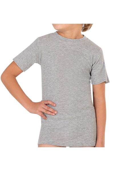 ÖZKAN underwear Boy's T-Shirt - 100% Cotton, Flexible and Comfortable Half Sleeve, Closed Neck Undershirt Özkan 0706 10 Pack