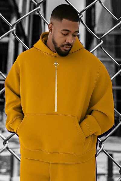 DM DOLCE MORE Hanorac de mărime mare cu imprimeu de avion