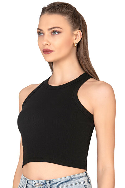 ÖZKAN underwear Camisole Ribbed Halter Neck, Elastic and Wise Crop Tank Top Bustier Positive