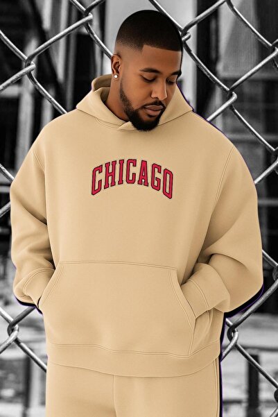 E-ROMA CHICAGO BASKILI BÜYÜK BEDEN SWEATSHIRT