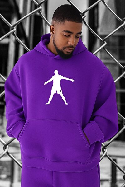 E-ROMA Hanorac supradimensionat cu imprimeu pentru jucători de fotbal