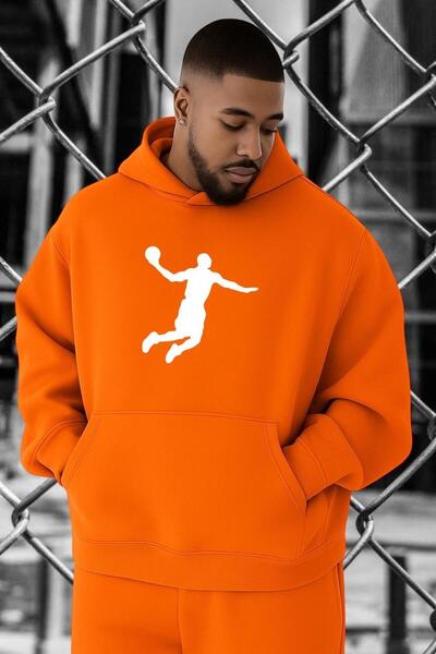 DM DOLCE MORE سويت شيرت كبير الحجم مطبوع عليه كرة السلة