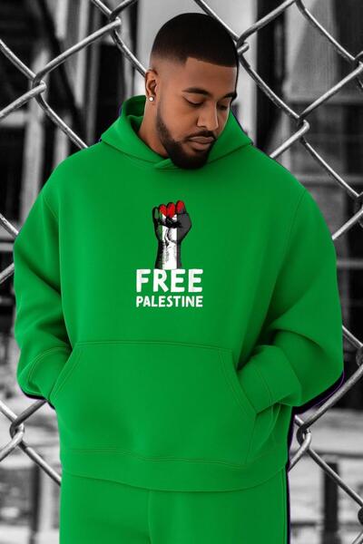 DM DOLCE MORE Hanorac supradimensionat cu imprimeu FREE FREE PALESTINE