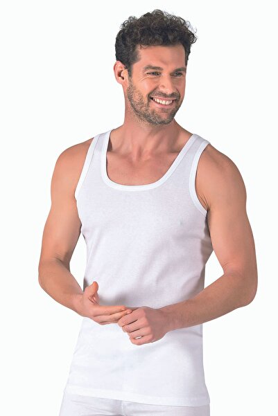 ÖZKAN underwear Özkan 11406 - 3 Pack Men's Thick Strap Flexible Comfortable Cotton Rib Tank Top
