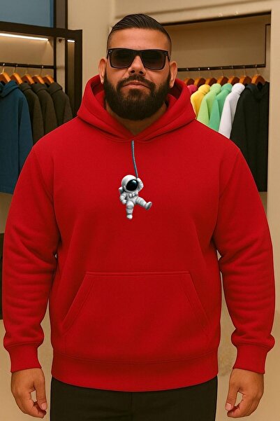 DM DOLCE MORE سويت شيرت كبير الحجم مطبوع عليه رائد فضاء