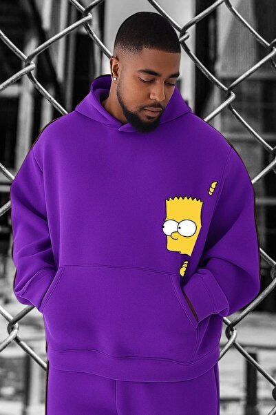 E-ROMA SIMPSONS BASKILI BÜYÜK BEDEN SWEATSHIRT