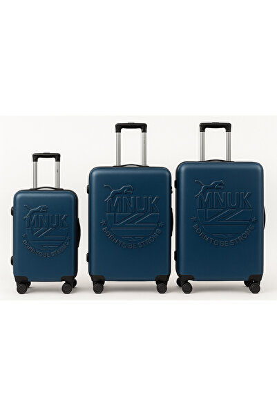 Mnuk Manchester 3 pieces Luggage Set With TSA lock suitcase bag- Sizes 28/24/20-Blue