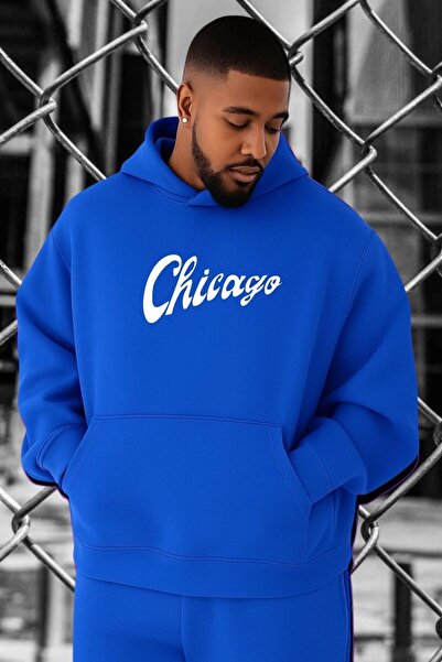 DM DOLCE MORE سويت شيرت شيكاغو بطبعة كبيرة الحجم