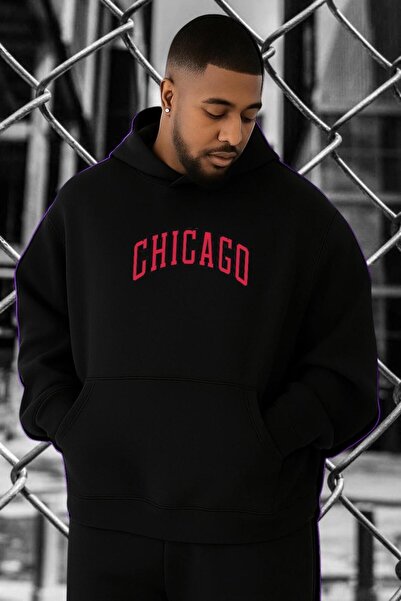 E-ROMA CHICAGO BASKILI BÜYÜK BEDEN SWEATSHIRT