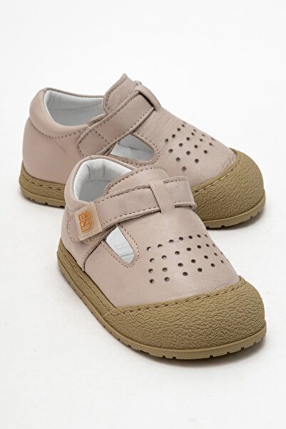 mnpc Unisex Çocuk Gri Hakiki Deri Günlük İlk Adım Ayakkabı