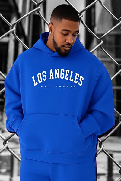 E-ROMA سويت شيرت مطبوع بمقاس كبير من لوس أنجلوس