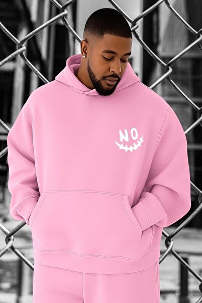 DM DOLCE MORE سويت شيرت بوجه مبتسم بدون طباعة مقاس كبير