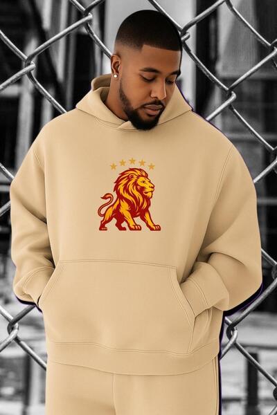 DM DOLCE MORE Hanorac supradimensionat cu imprimeu de leu