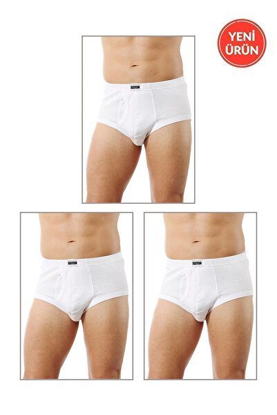 ÖZKAN underwear Чоловічі бавовняні ребристі труси-сліпи - упаковка з 3 штук, в мішечку, еластичні та м'які, зручні