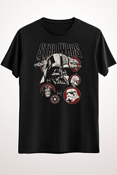 ZOKAWEAR Unisex Bol Kalıp Siyah Tişört Star Wars Villains