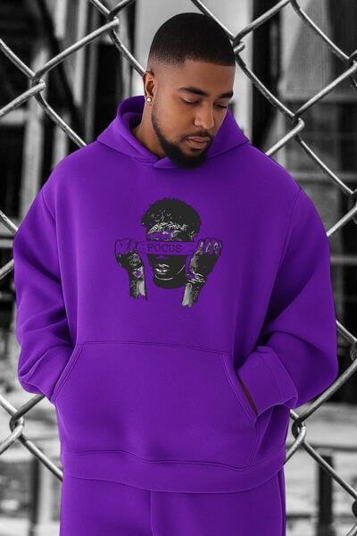 DM DOLCE MORE سويت شيرت كبير الحجم مطبوع عليه FOCUS FREEDOM