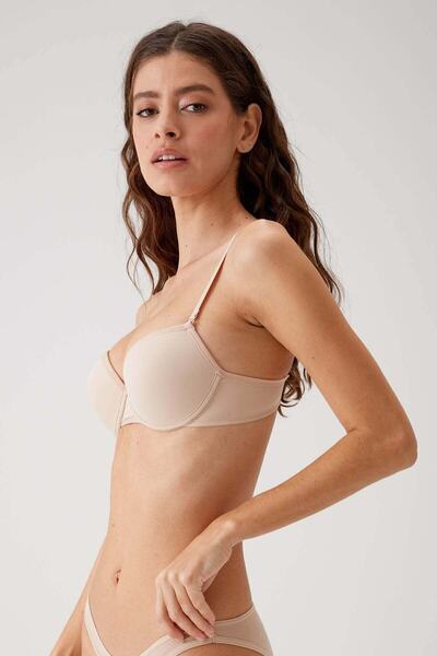 Pierre Cardin 2'li Ekonomik Paket Ten 6010 Madrid Balenli Dolgusuz Micro T-shirt Sütyen Seti Slip