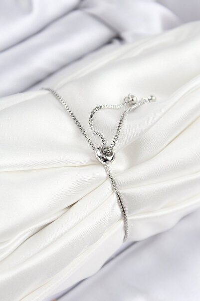 Lisinya Brass Zircon Stone Circle Model Silver Color Elevator Women's Bracelet -