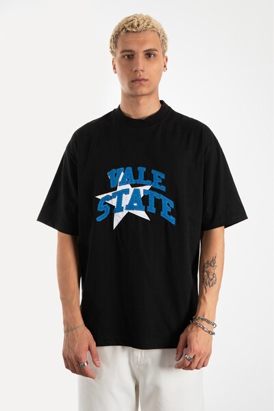 Super Rare Vale State Oversize Black Men's T-Shirt