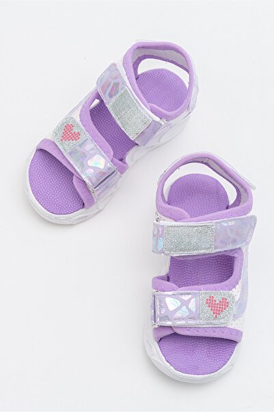 mnpc Girl's White-Lilac Lighted Anatomical Lightweight Daily Sandals