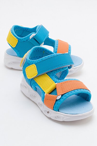mnpc Erkek Çocuk Mavi-Saks Işıklı Anatomik Hafif Spor Sandalet