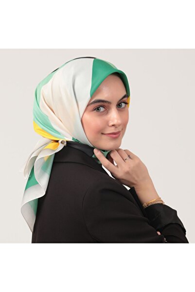 ipekistanbul Eșarfă din mătase din bumbac - model elipsă - Benetton negru