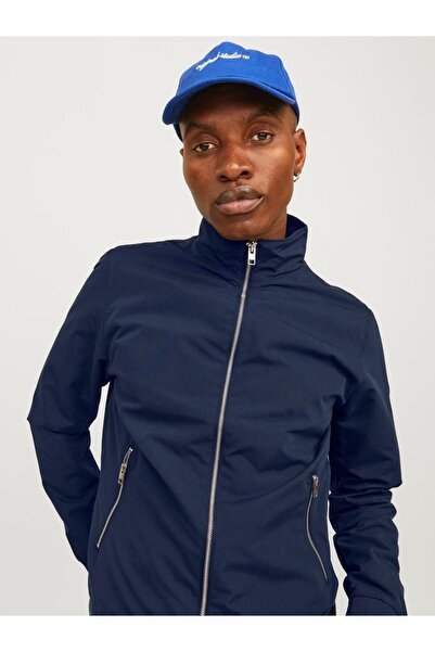 Jack & Jones Чоловіча темно-синя куртка-бомбер Jack&jones Rush Harrington з коміром-стійкою