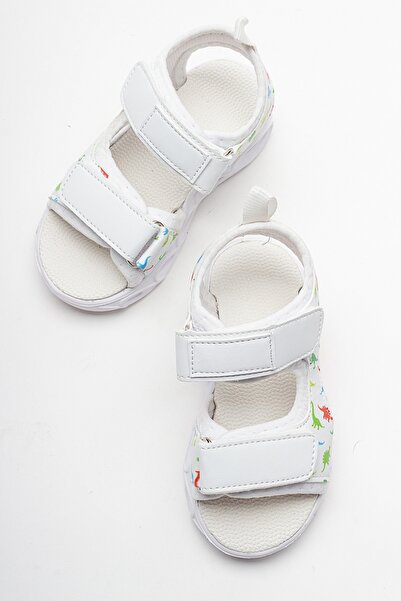 mnpc Boy's White Light-Up Anatomical Lightweight Sports Sandals