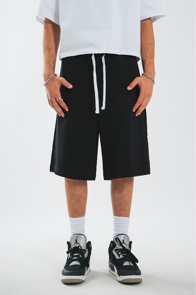 Super Rare Black Oversize Men's Shorts Us4356Sy