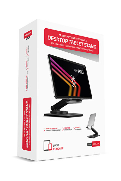 Vorcom 4 Eksenli Metal 360 Derece Teleskopik Tüm Tablet Telefon Uyumlu Ayaklı Stand Tablet Tutucu Tms30