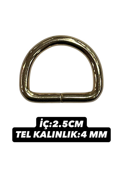 İsmet toka 10 Pcs - 2.5 cm Thick D Ring Decorative - Metal Accessory