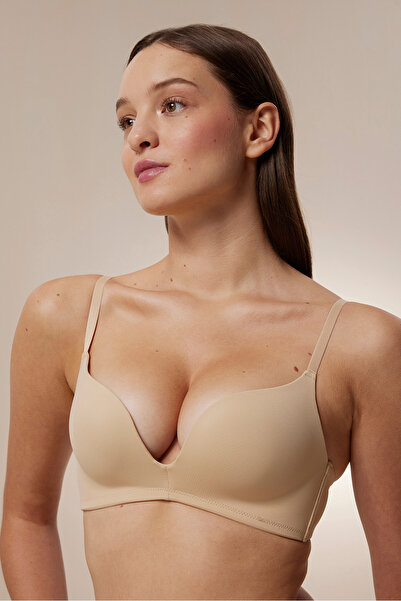 Penti # Hiççamaşırı Ten Balensiz Decollette Push Up Melltartó