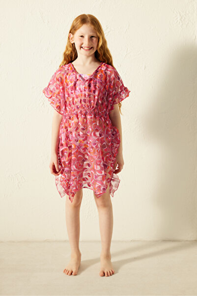 Penti Kız Çocuk Kalp Desenli Kaftan