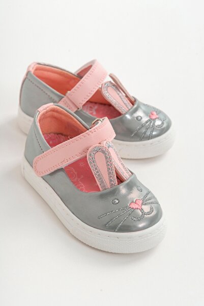 mnpc Дівчачі сірі ортопедичні балетки з кроликом