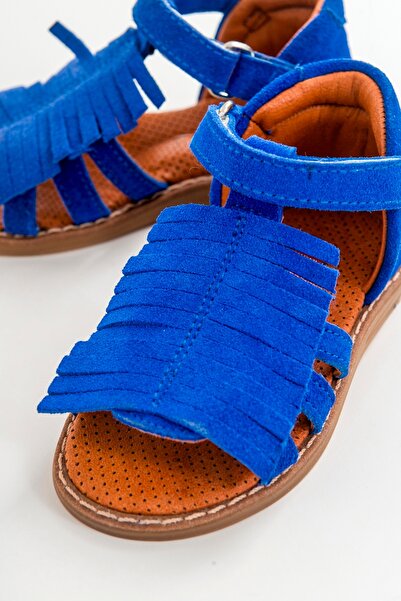 mnpc Дівчачі сандалі Saks з синьою шкірою та ортопедичною підтримкою