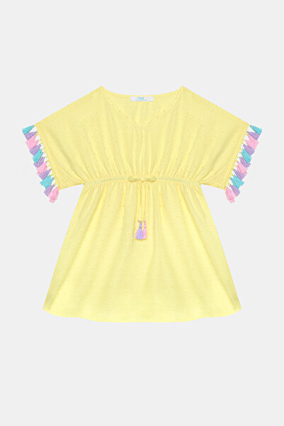 Penti Girl's Texture Yellow Kaftan