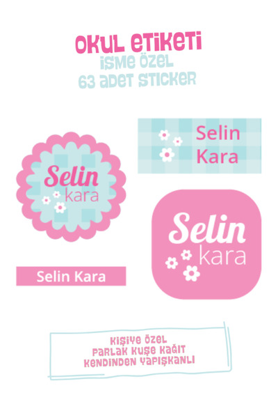 ST Design Kişiye Özel İsimli Okul, Kreş Etiketi, Kalem Etiketi, Defter Etiketi, Kitap Etiketi